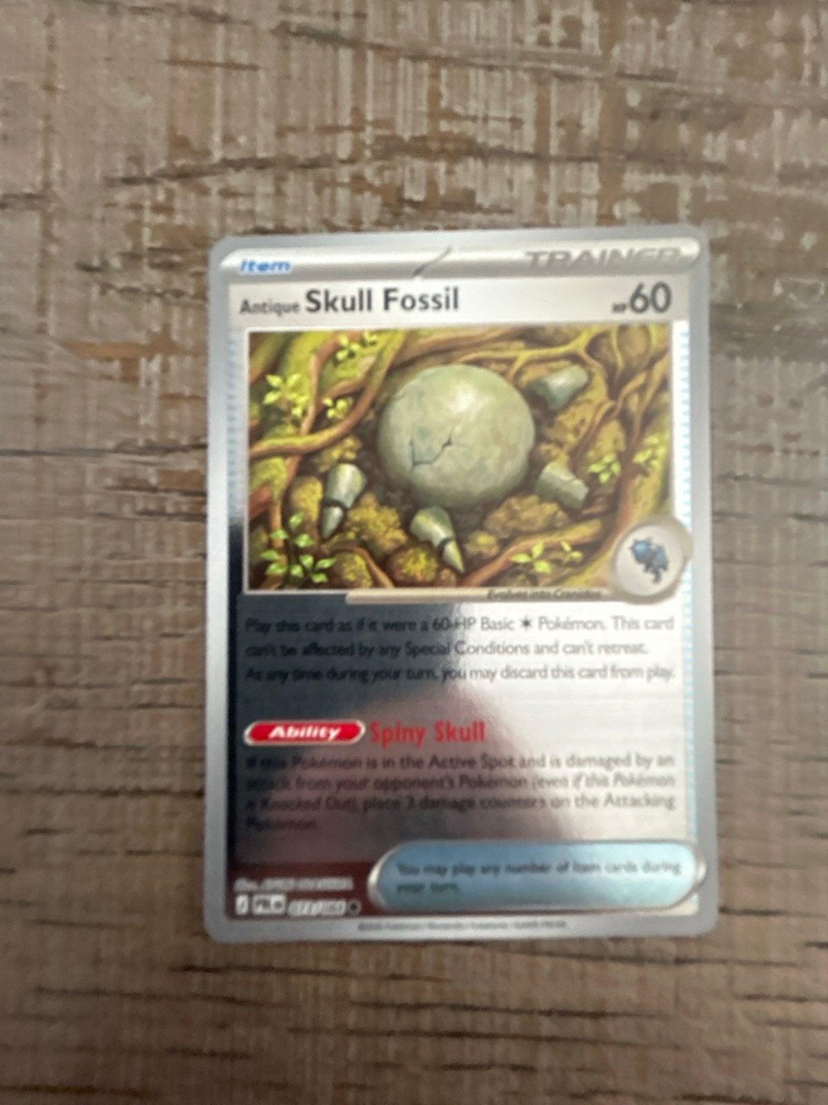 Pokémon TCG: Antique Skull Fossil Trainer Kaart, Verzamelen, Ophalen of Verzenden, Zo goed als nieuw