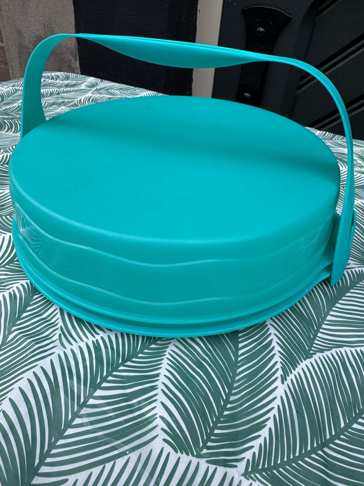 Tupperware taartdoos met draaghengsel - Zo goed als nieuw, Bewaardoos, Blauw, Ophalen of Verzenden, Zo goed als nieuw