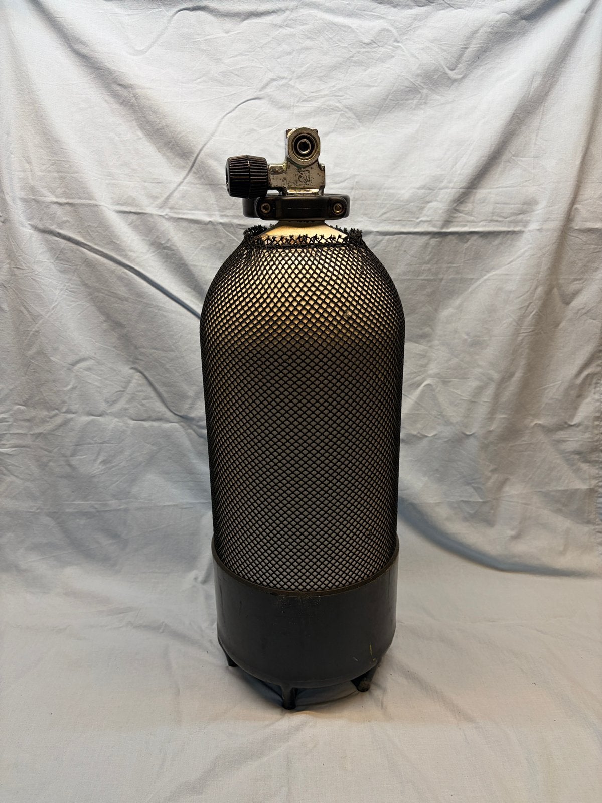 Duikfles 12 liter kort, met flesvoet, netje, handvat, Watersport en Boten, Duiken, Ophalen, Gebruikt, Duikfles