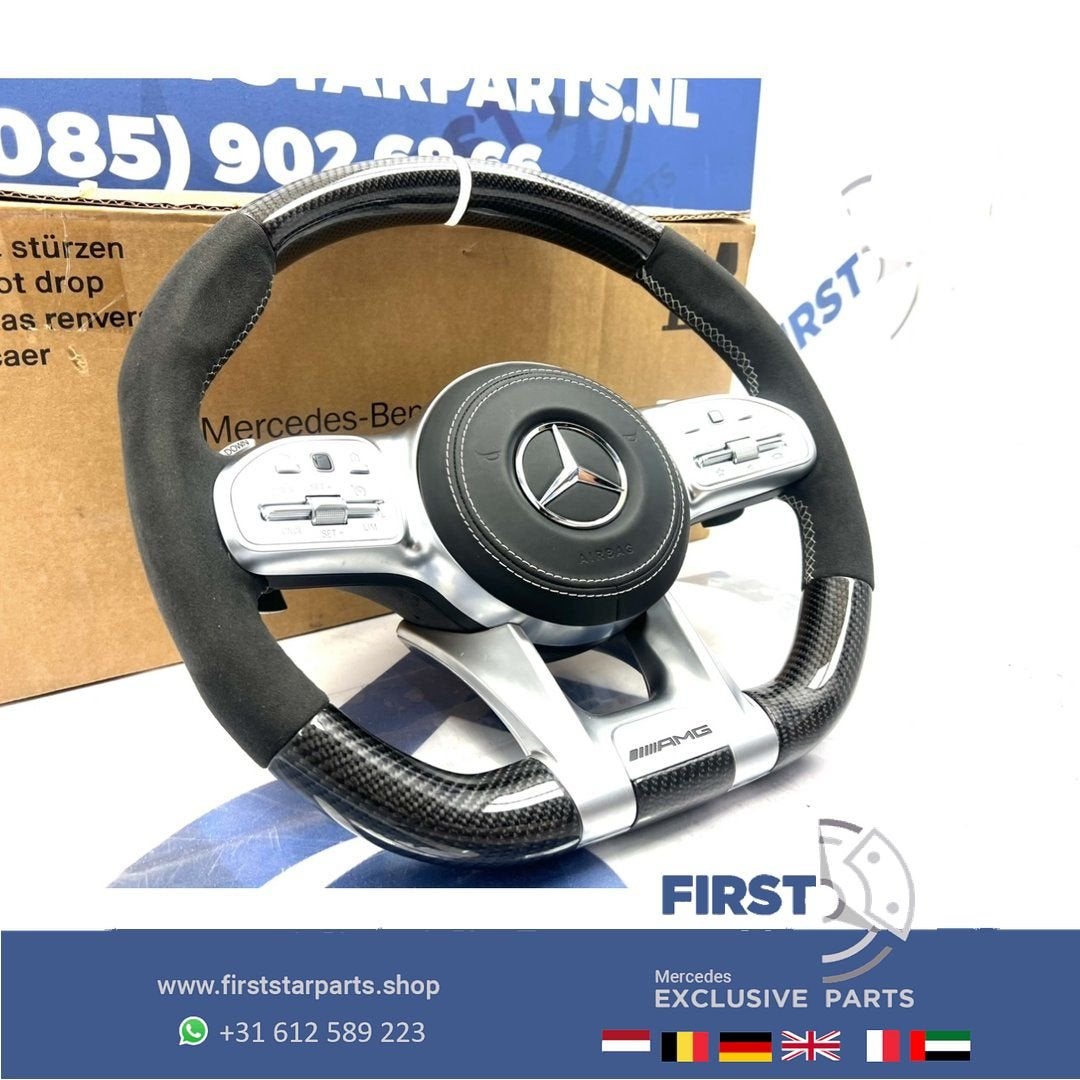 2021 AMG CARBON STUUR + AIRBAG ALCANTARA A45 CLA45 C63 E63 G, Gebruikt, -, Verzenden, -