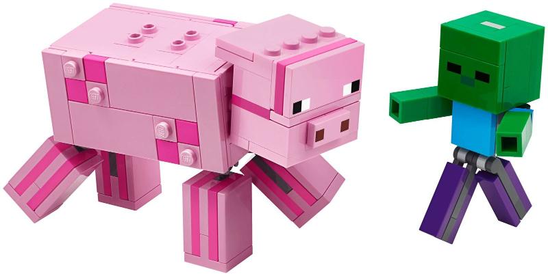 LEGO 21157 Minecraft BigFig Varken met Babyzombie., Minecraft, Lego, Ophalen of Verzenden, Zo goed als nieuw