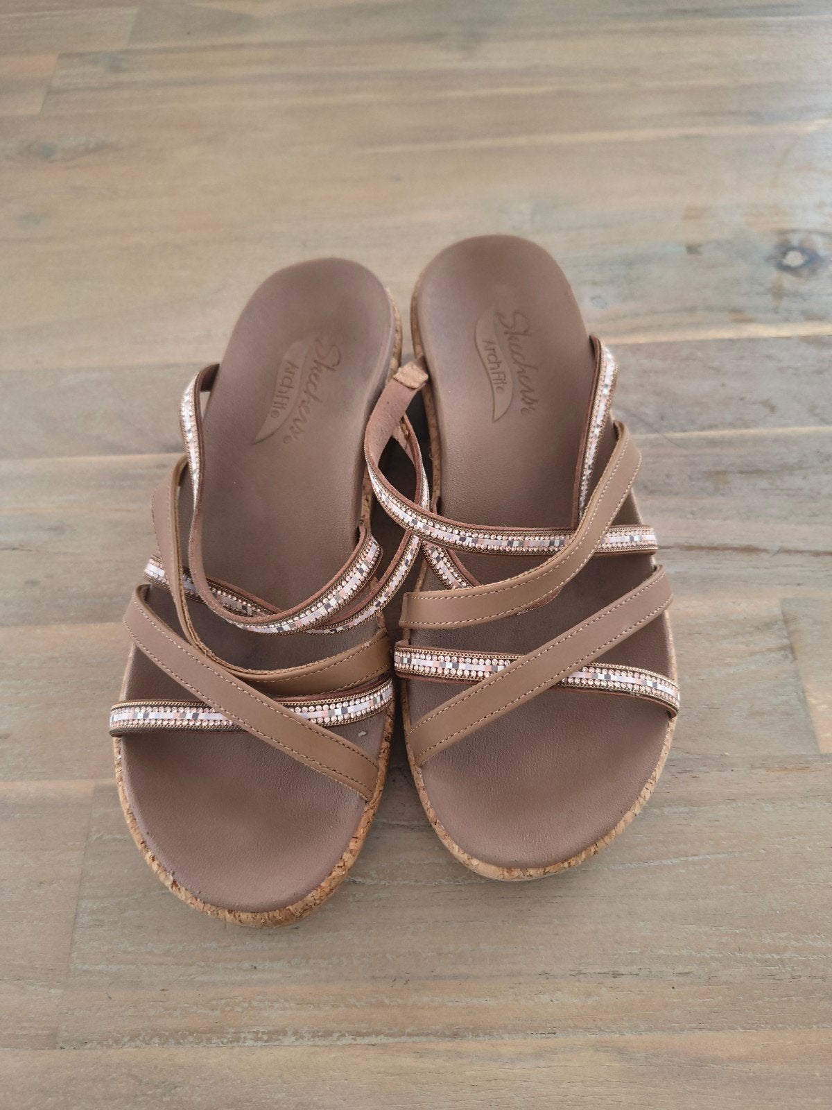 Skechers Arch Fit sandalen maat 39, Skechers, Bruin, Zo goed als nieuw, Sandalen of Muiltjes