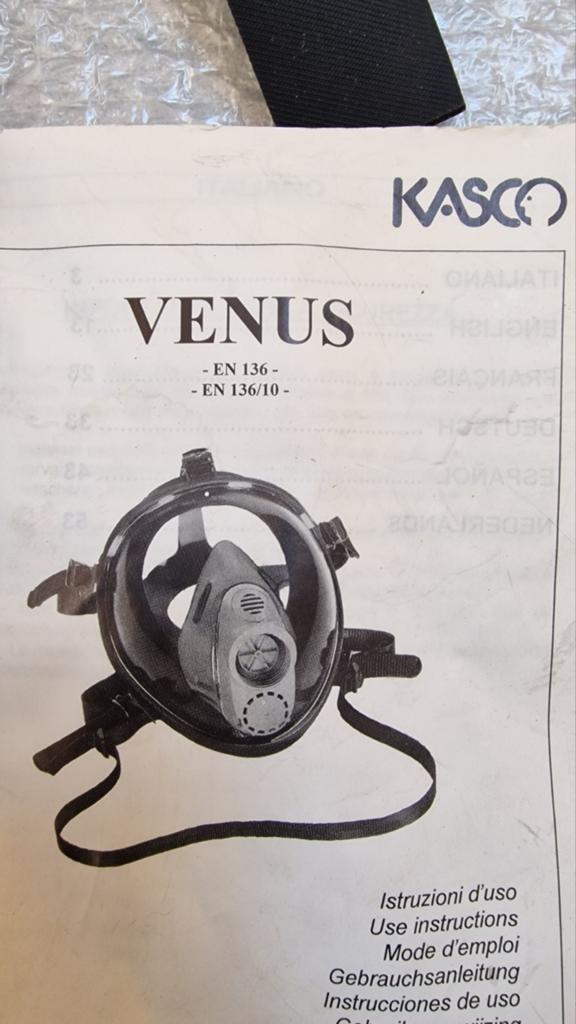 Kasco Venus Volgelaatsmasker met nieuwe asbestfilters, Ophalen of Verzenden, Zo goed als nieuw, Volgelaatsmaskers