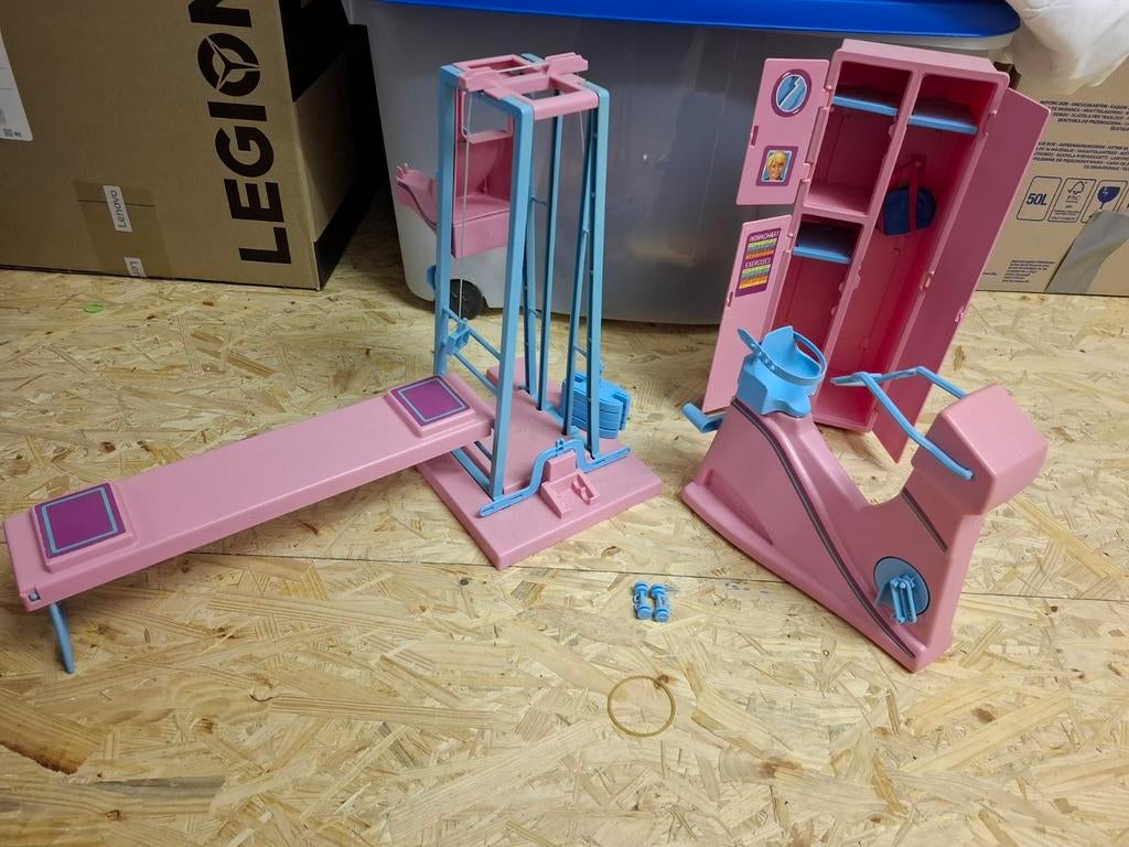 Vintage Barbie Gym Speelset met Accessoires, Ophalen of Verzenden, Gebruikt, Meisje