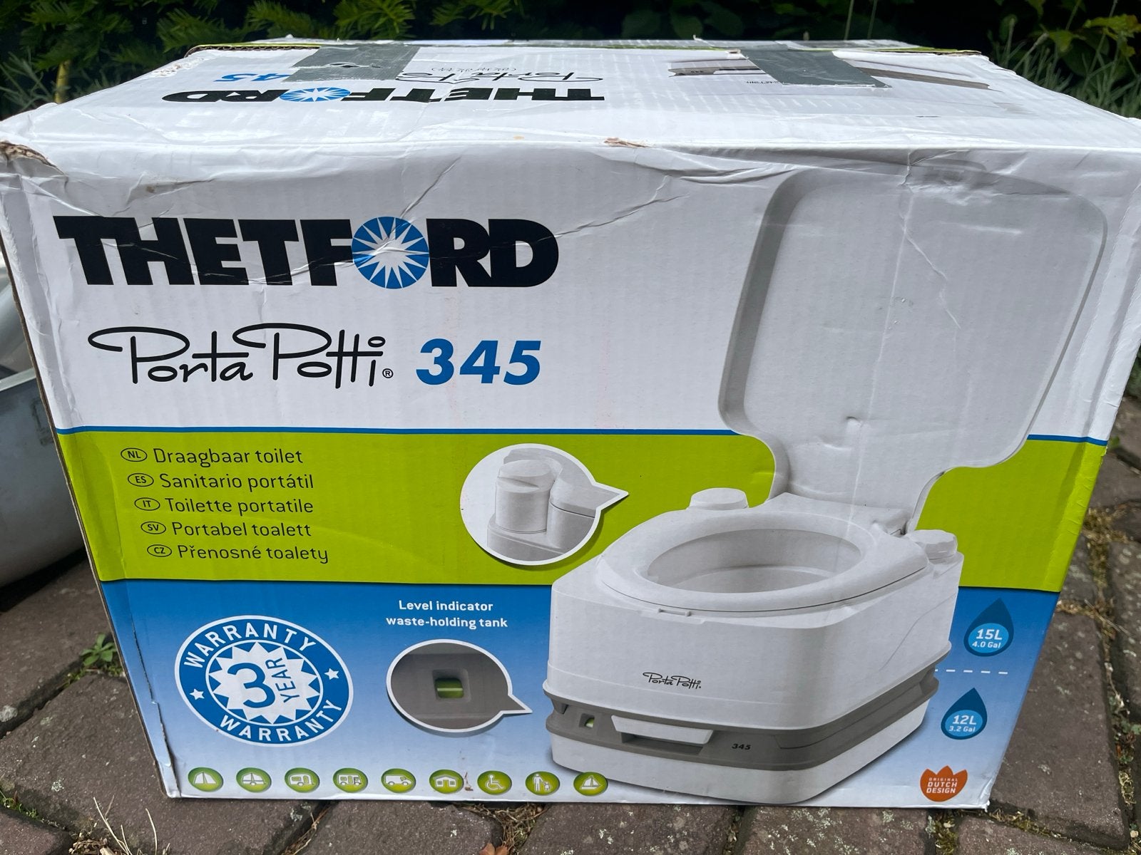 Thetford Porta Potti 345 Draagbaar Toilet, Caravans en Kamperen, Kampeeraccessoires, Zo goed als nieuw, Ophalen of Verzenden