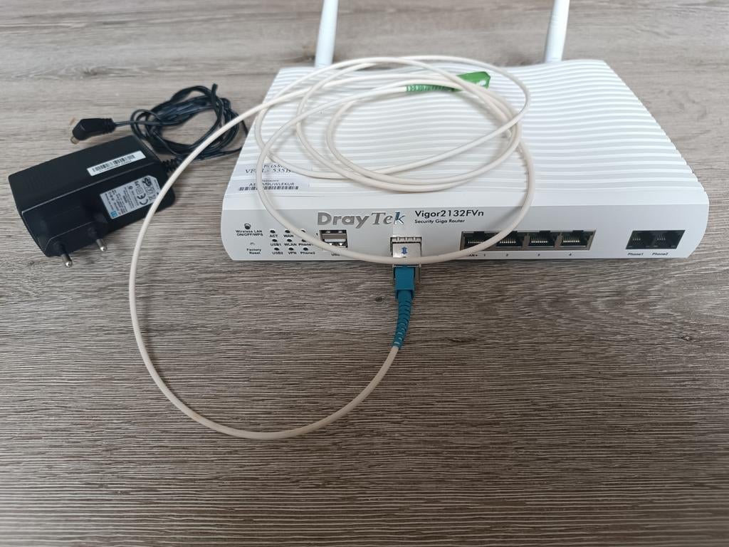 Draytek Vigor2132FVN glasvezel router, Ophalen