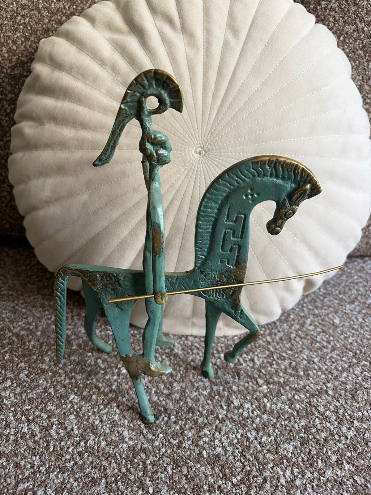 Bronzen beeld Ruiter op paard, Ophalen of Verzenden, 20 - 50 cm, Beeld, Abstract