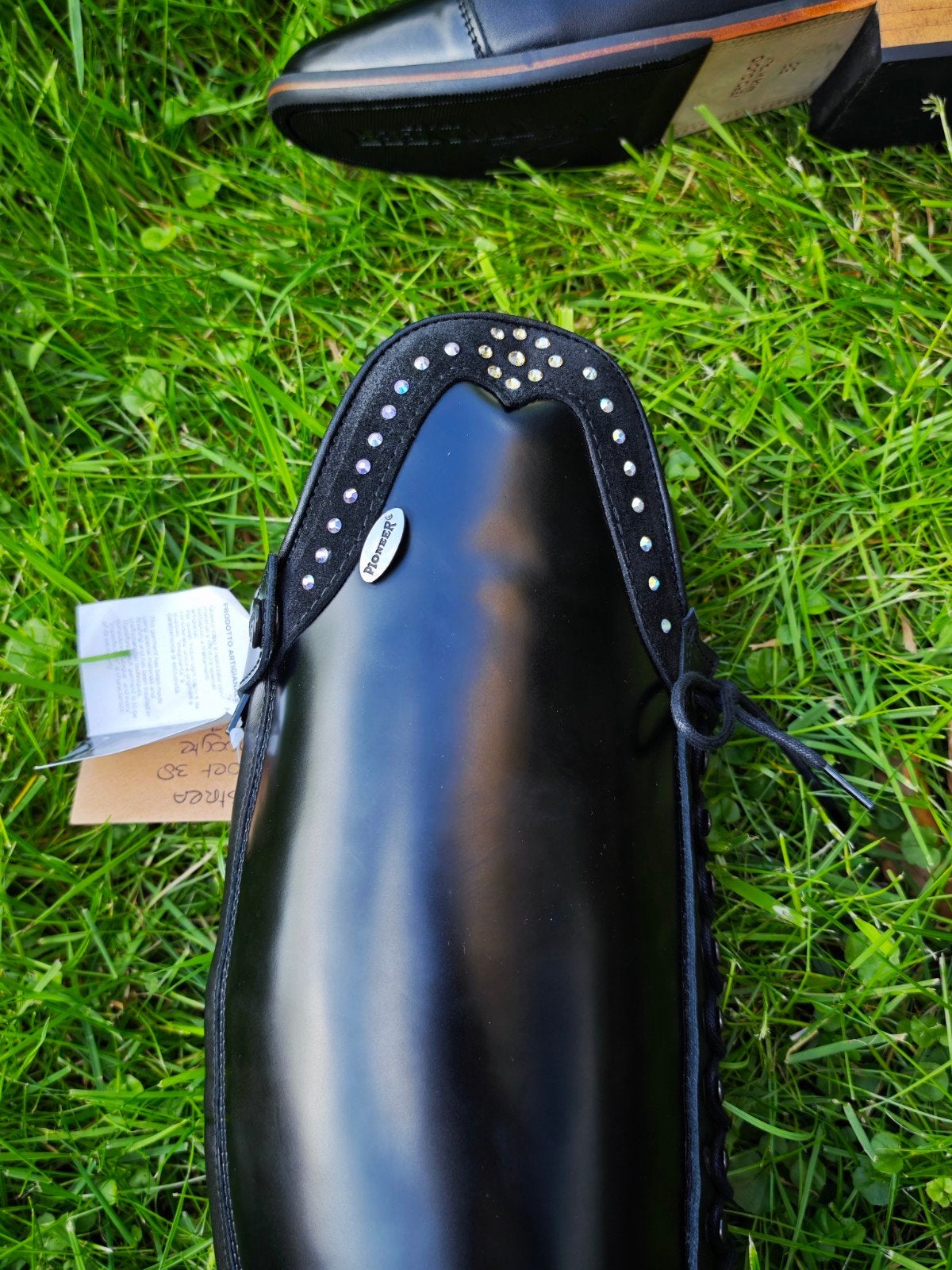 Leren rijlaarzen Pioneer lak en strass maat 38, It, Dressuur, Nieuw, Ophalen of Verzenden