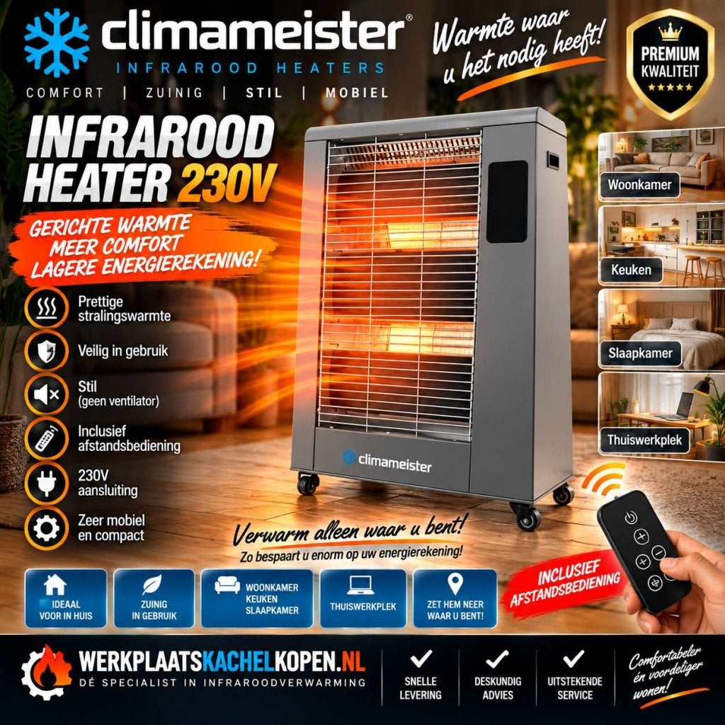 ACTIE Luxe Elektrische Infrarood Heater Kachel Verwarming, Niet ingevuld, Overige soorten, Climameister, Elektrisch