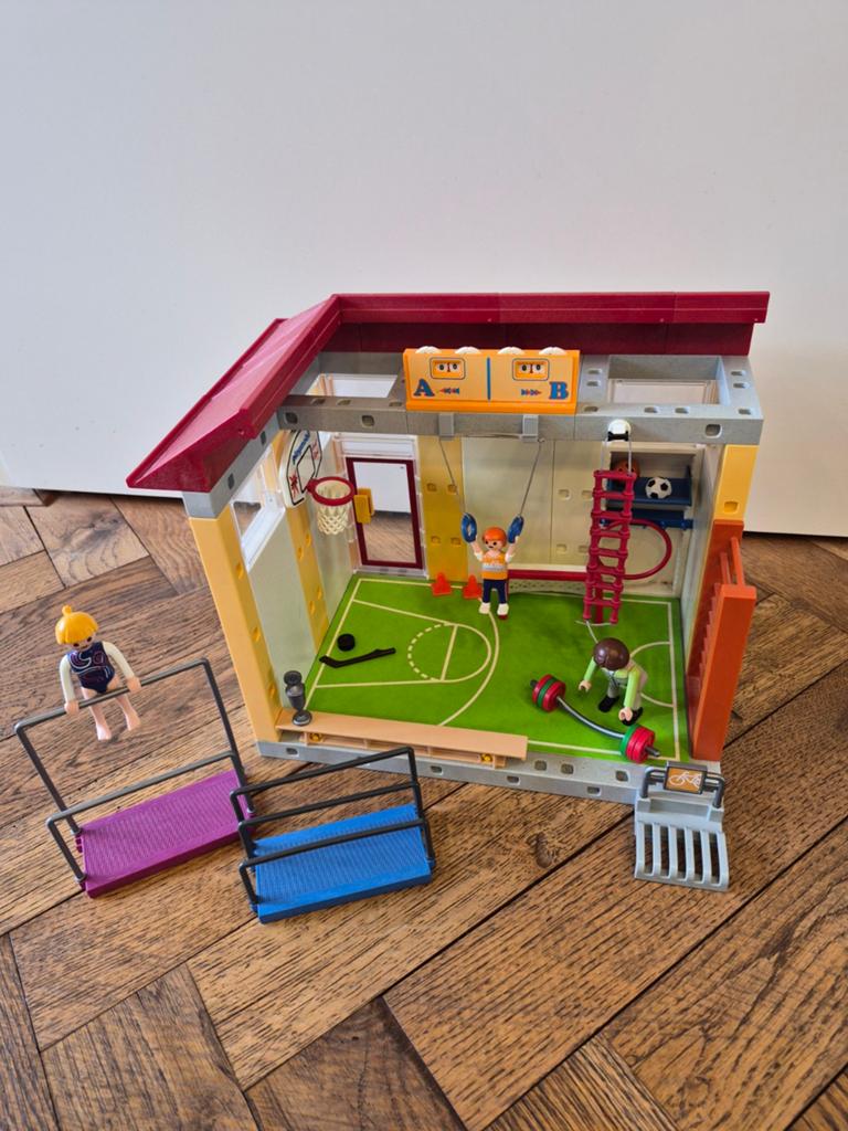 Playmobil Gymzaal / Sportzaal met Turnsters en Gewichtheffer, Ophalen of Verzenden, Gebruikt
