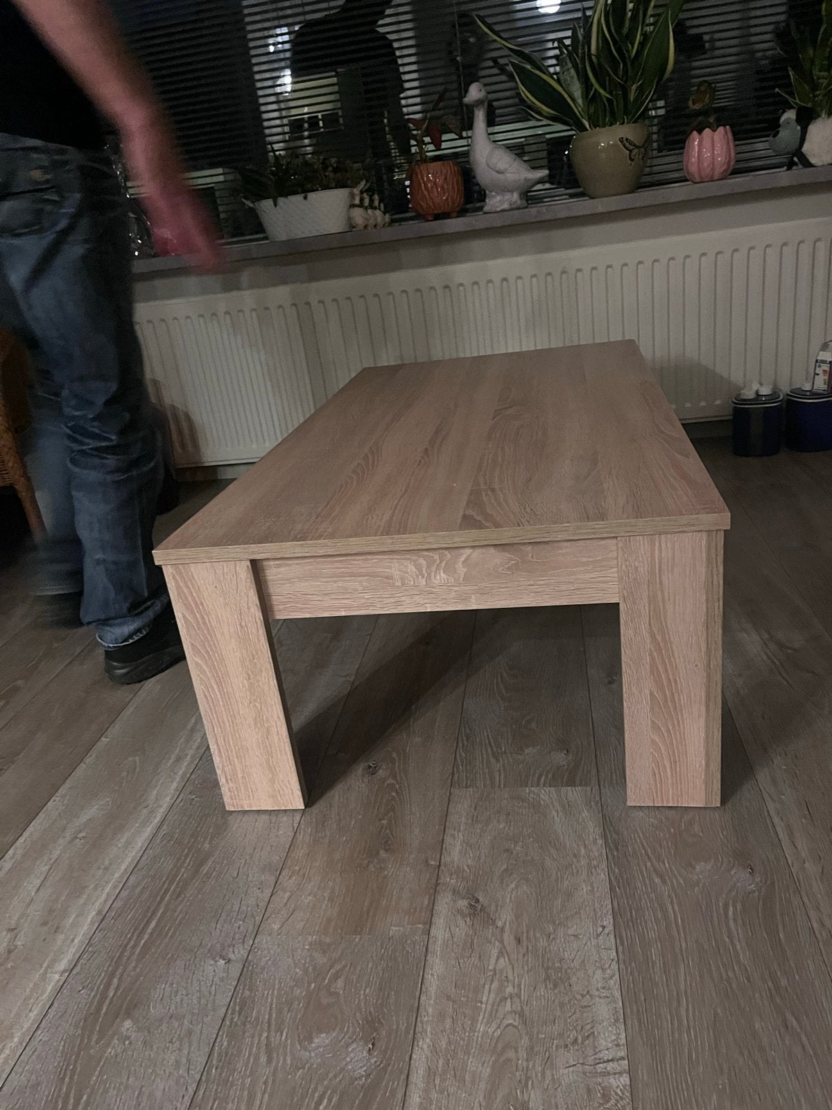 Salontafel houtkleur 55x110 cm, Ophalen, Gebruikt, 50 tot 100 cm, 100 tot 150 cm