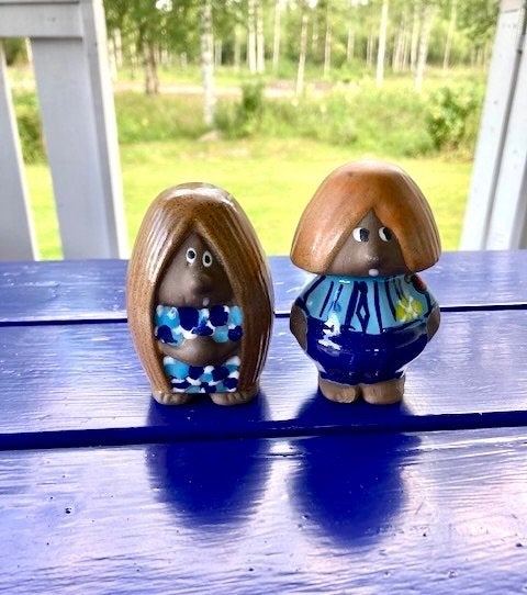 2 Vintage trollen beeldjes uit Zweden Kurt Nilsson voor DECO, Ophalen of Verzenden, Zo goed als nieuw, Overige typen