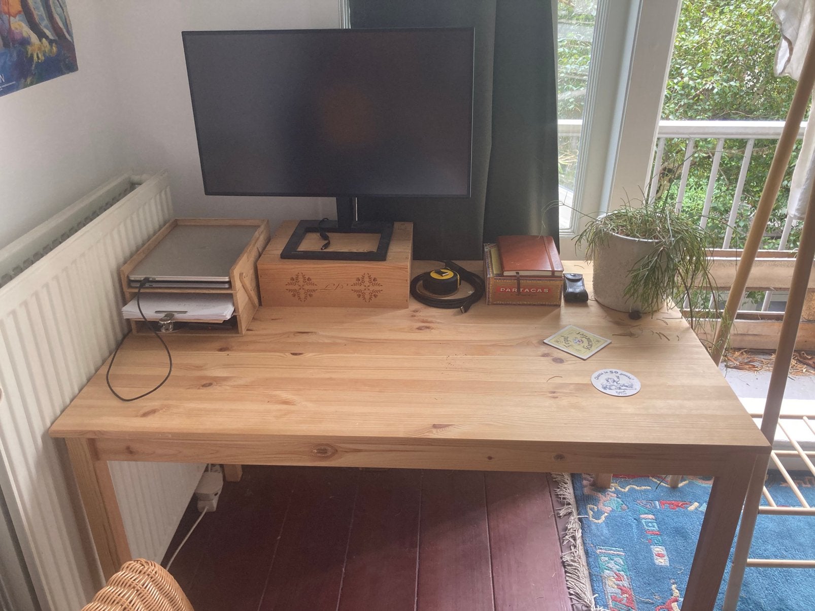 Tafel, hardhout, ikea, Ophalen, Zo goed als nieuw, Rechthoekig, 100 tot 150 cm