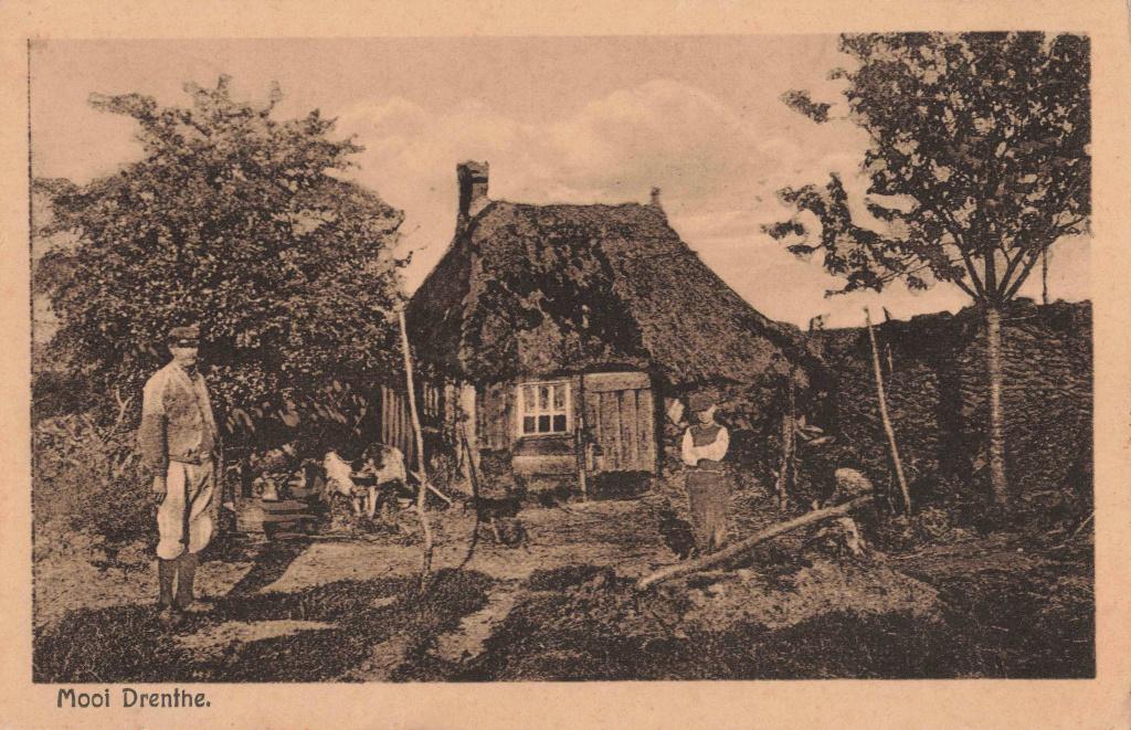 Gieten Bonnerveld Mooi Drenthe Huisje met bewoners OM307, Ophalen, 1920 tot 1940, Gelopen, Drenthe