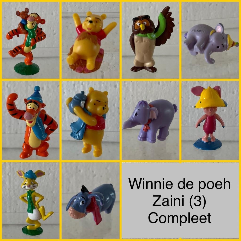 Disney winnie de poeh zaini mini figuurtjes 3, Ophalen of Verzenden, Winnie de Poeh of vrienden, Zo goed als nieuw, Beeldje of Figuurtje