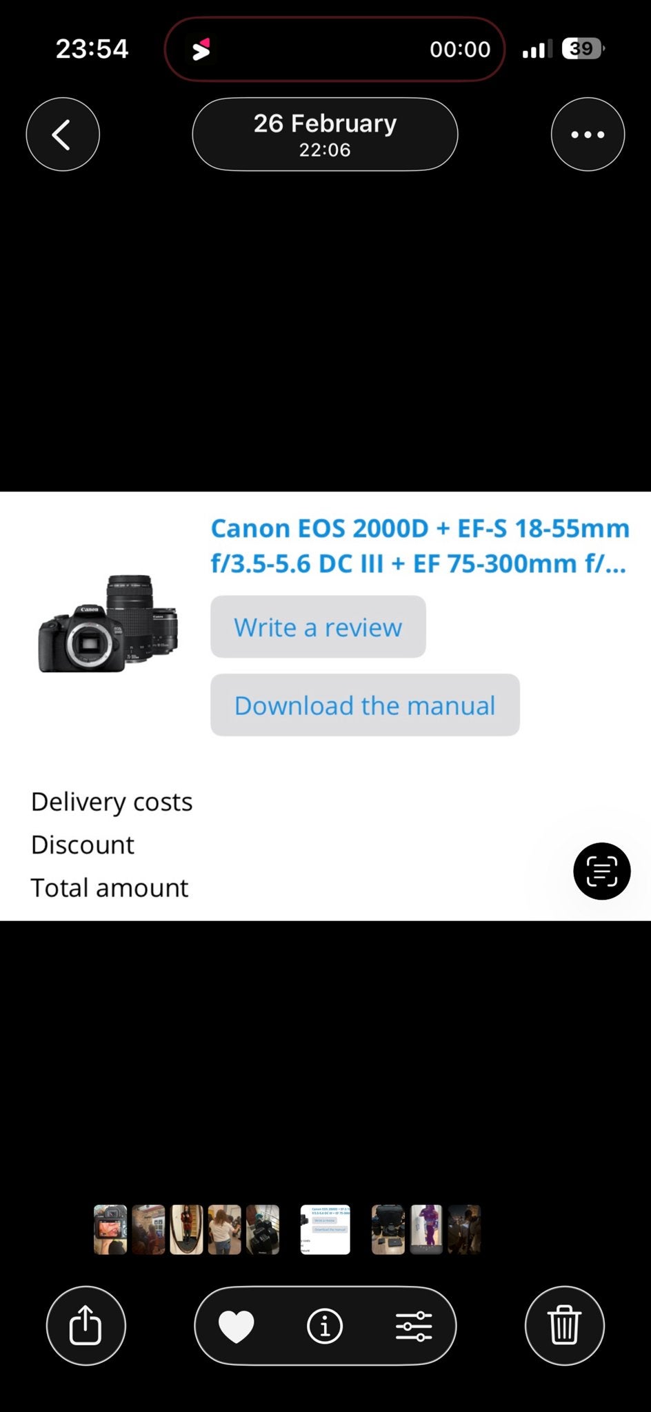 Foto 3 van Canon EOS 2000D met 2 lenzen en tas