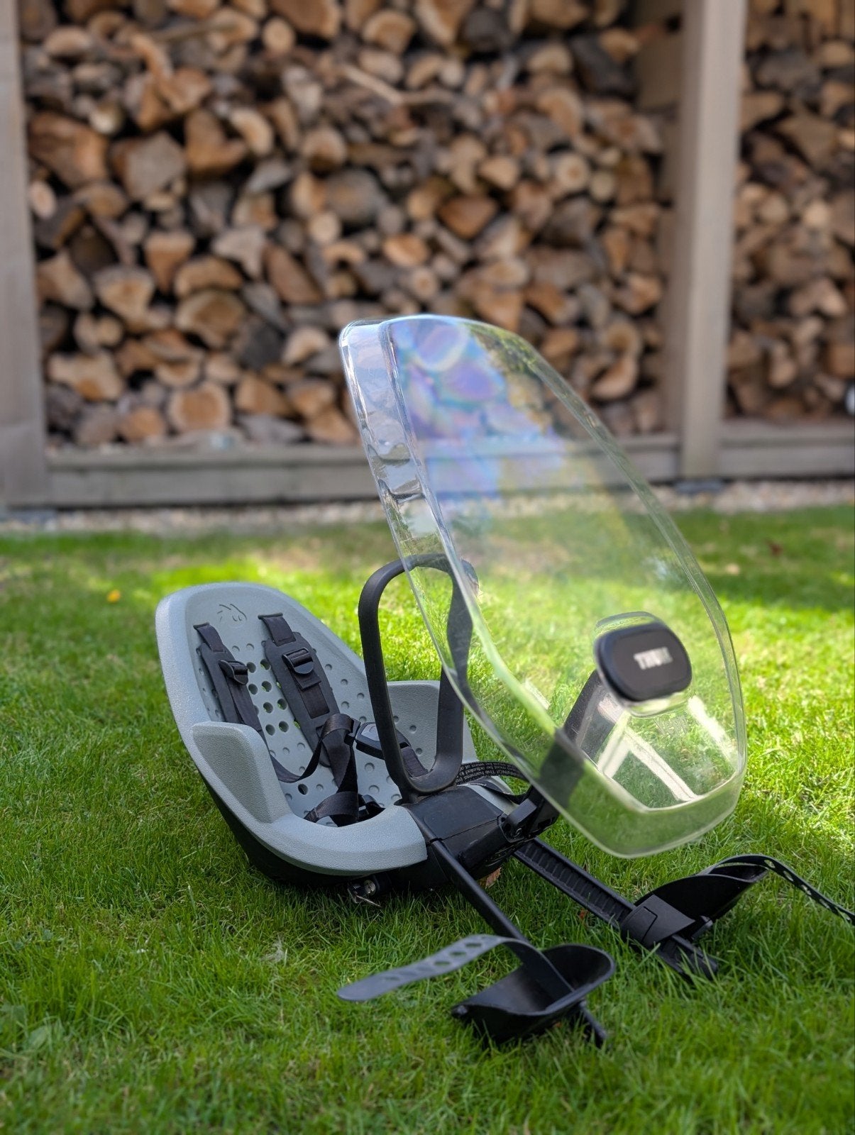 Thule Yepp Fietszitje met Windscherm, Ophalen, Voetsteuntjes, 0 t/m 18 kg, Voorzitje