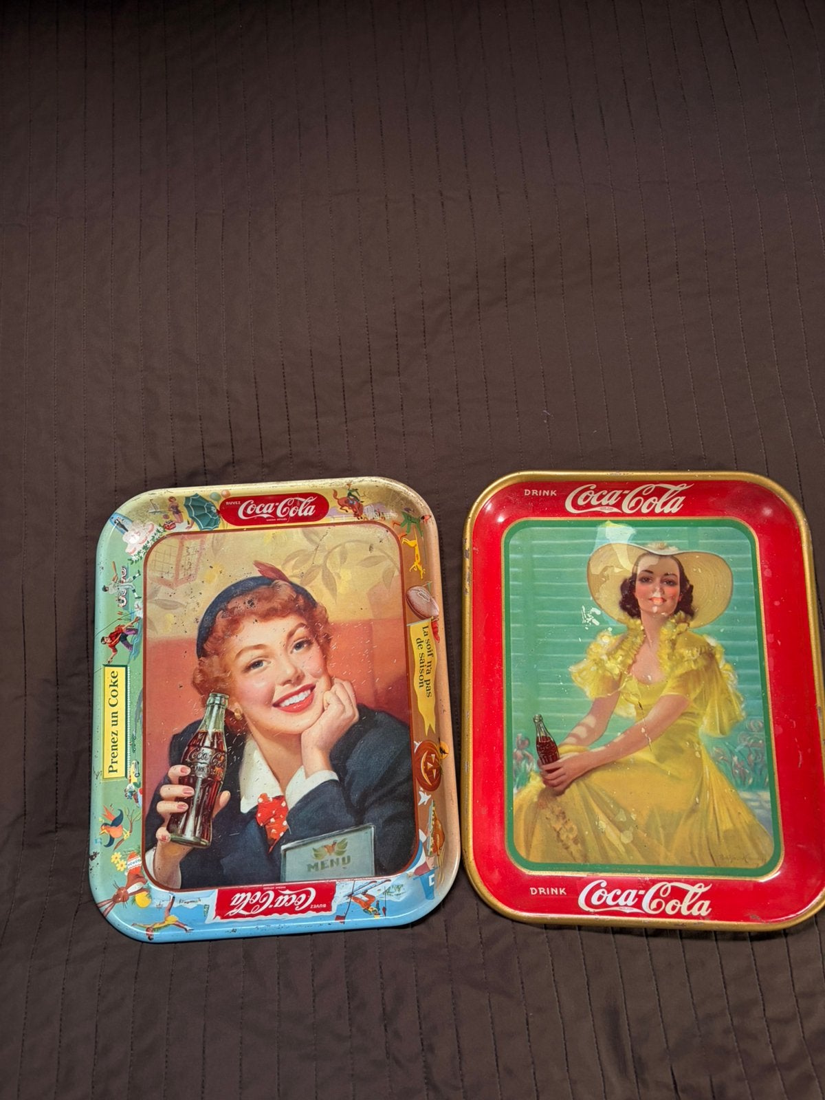 Originele antieke coca cola dienbladen, Ophalen of Verzenden, Gebruikt, Gebruiksvoorwerp