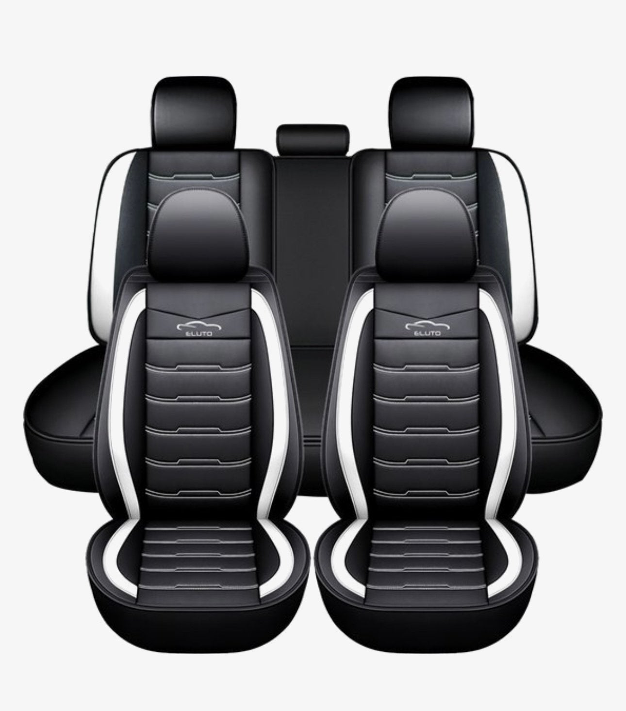 Luxe universele autostoelhoezen set kunst leder  - Zwart/Wit, Ophalen of Verzenden, Nieuw, Universele onderdelen