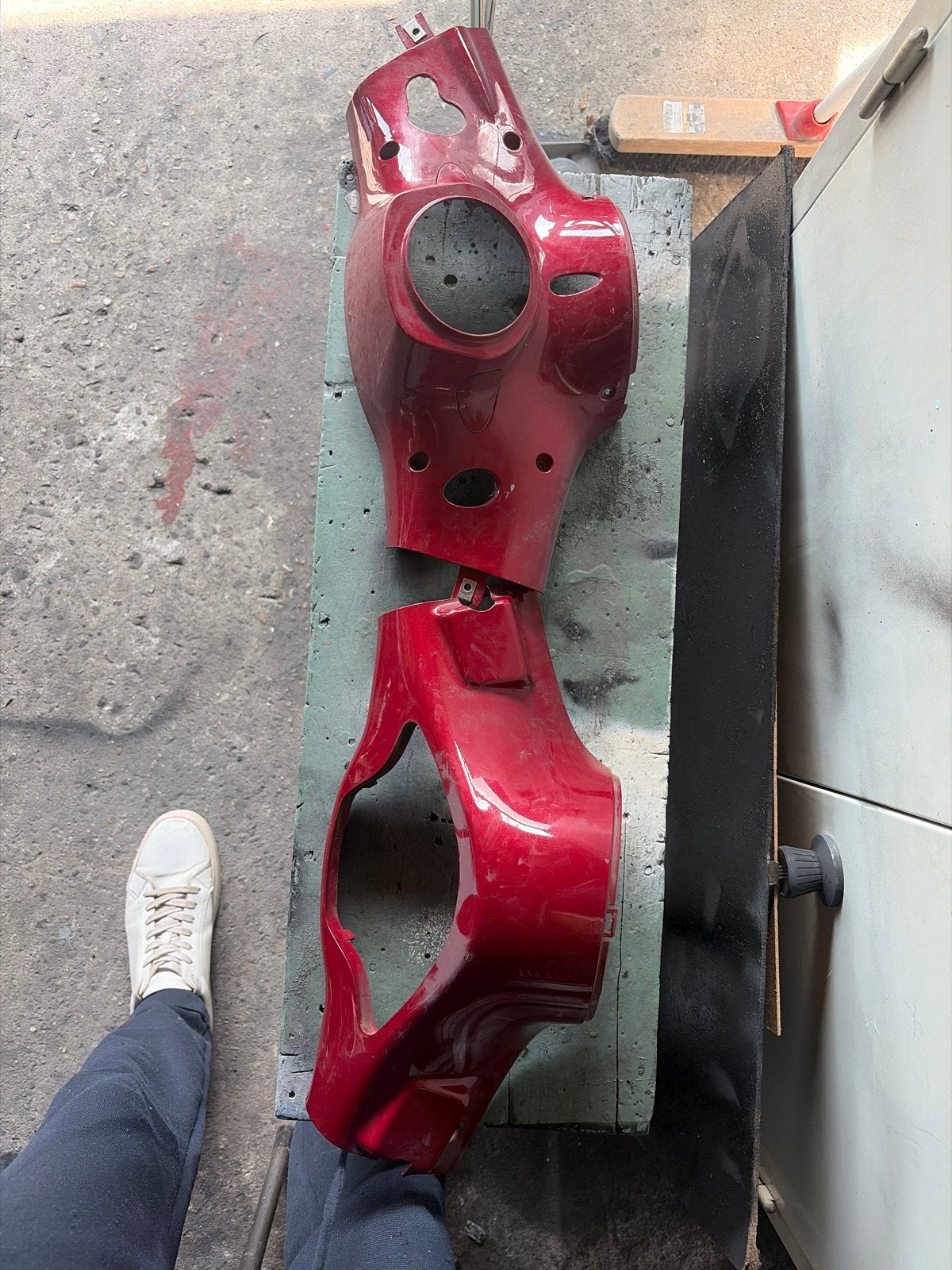 Vespa Primavera Stuurkappen Rood - Gebruikt, Ophalen of Verzenden, Gebruikt, Kap, Vespa