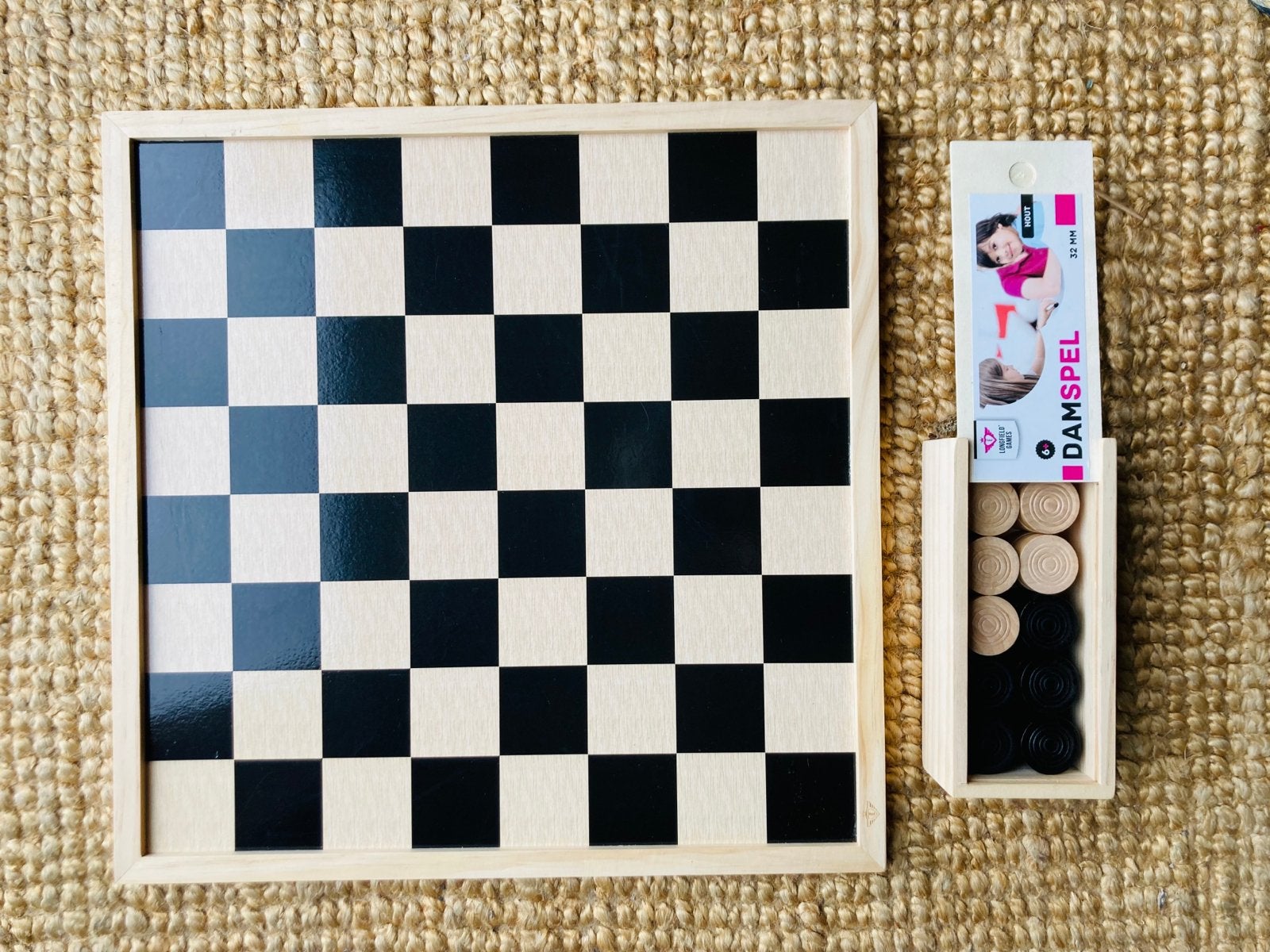 Dambord met Damstenen - Klassiek Damspel, Een of twee spelers, Ophalen, Nieuw