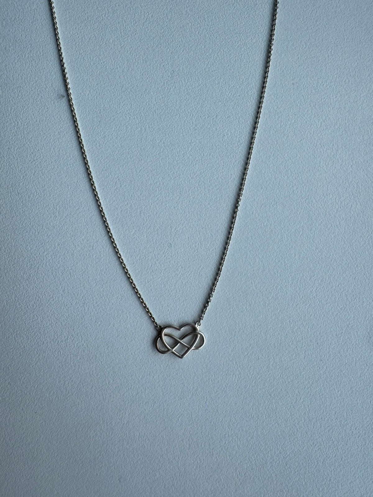 Zilveren ketting hartje met infinity, Ophalen of Verzenden, Gebruikt, Zilver, Zilver