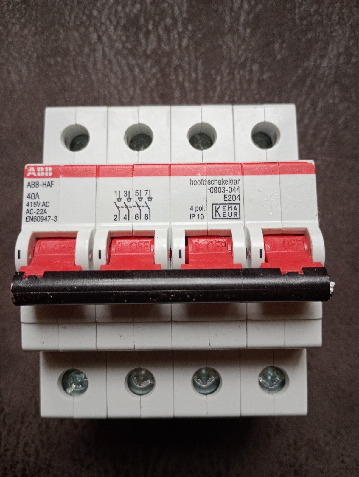 ABB-HAF Hoofdschakelaar E204/40r HAF 40A 4-polig, Ophalen of Verzenden, Nieuw, ABB, Schakelaar