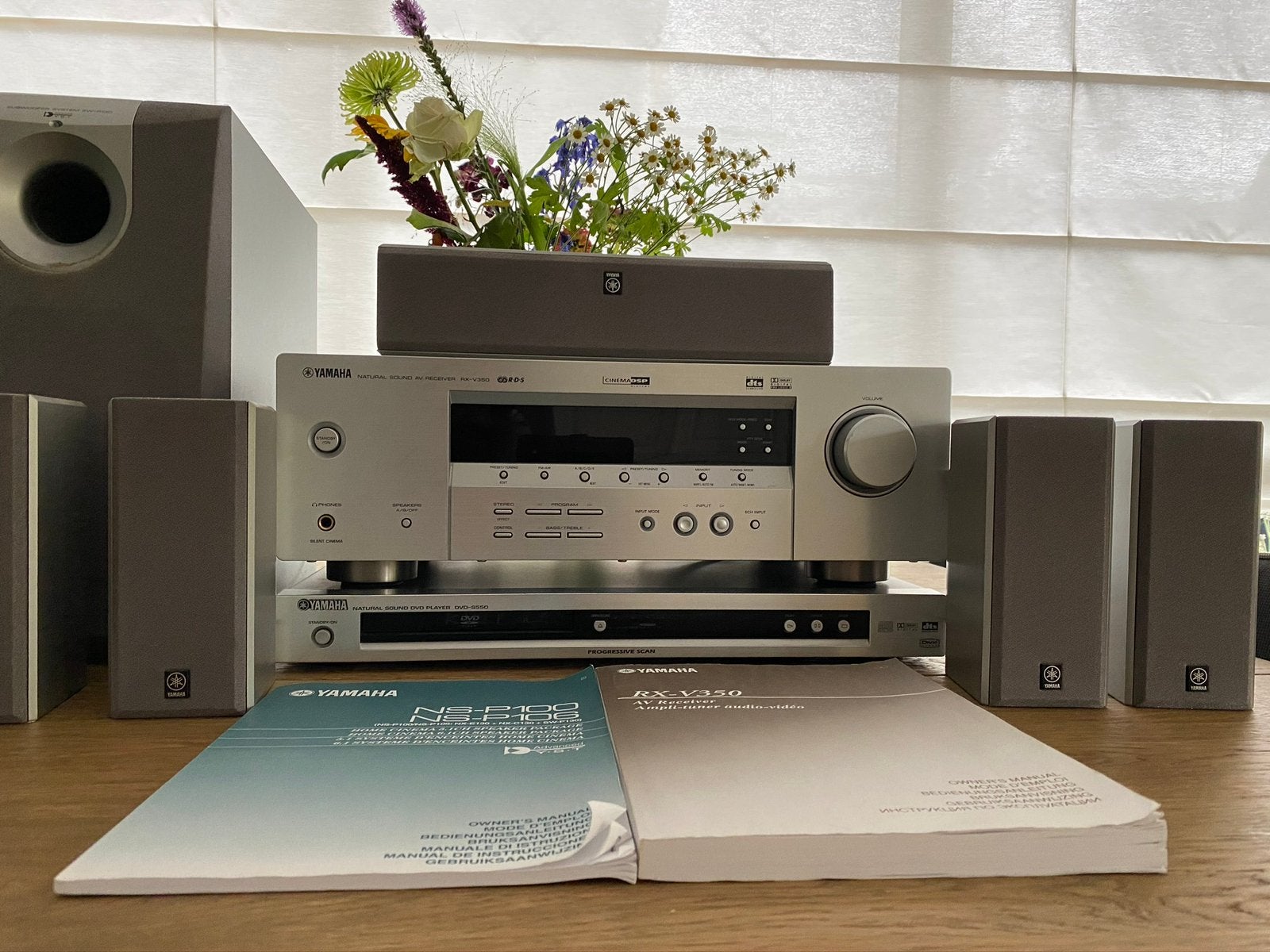Yahama RX-V350 Receiver, Home Cinema set & DVD-speler s550, Ophalen, Gebruikt, Yamaha, 60 tot 120 watt