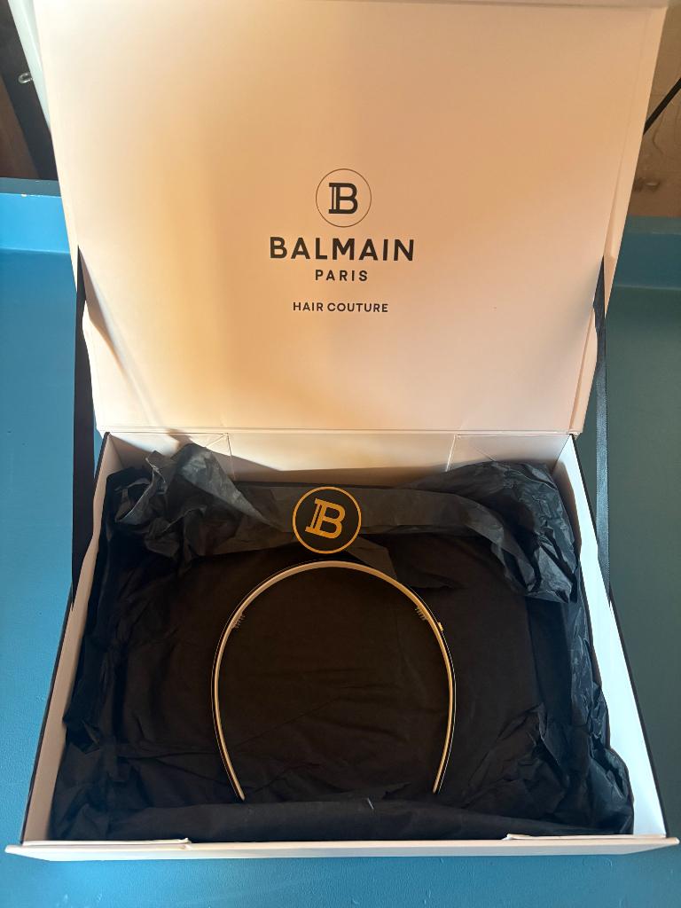 Balmain Hair Couture haarband met gouden logo, nieuwstaat., Ophalen of Verzenden, Zo goed als nieuw, Overige typen