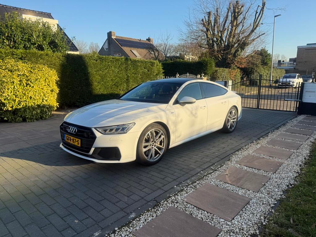 Audi A7 50 Tfsi e Quattro 299pk S Tronic 2021 Wit, Auto's, Zwart, 4 cilinders, Wit, Vierwielaandrijving