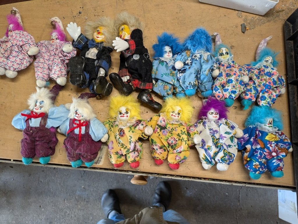 clowntjes met porseleinen kopjes., Ophalen of Verzenden, Gebruikt, Mens
