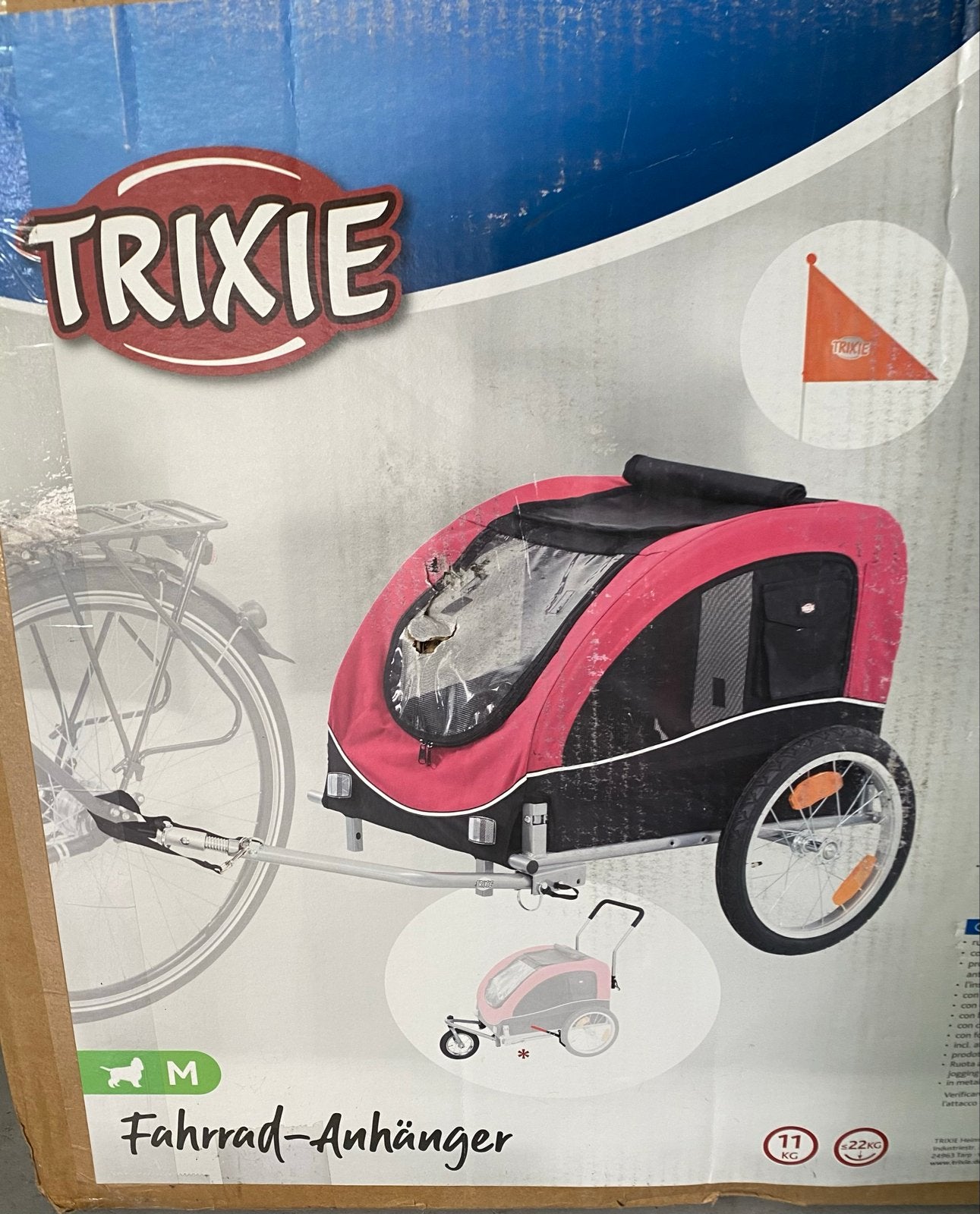 Medium Trixie hondenfietskar voor honden tot 20 kg, Dieren en Toebehoren, Ophalen, Zo goed als nieuw