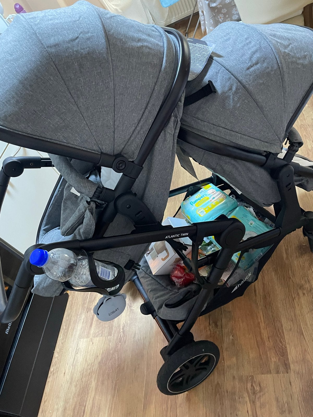 Hauck Atlantic Twin Duowagen - Zo goed als nieuw, Duowagen, Ophalen of Verzenden, Zo goed als nieuw, Kinderwagen