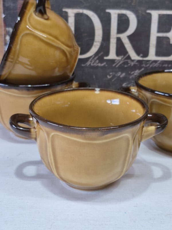 Pruszkow Polen vintage aardewerk soepkom, 7 beschikbaar, Ophalen of Verzenden