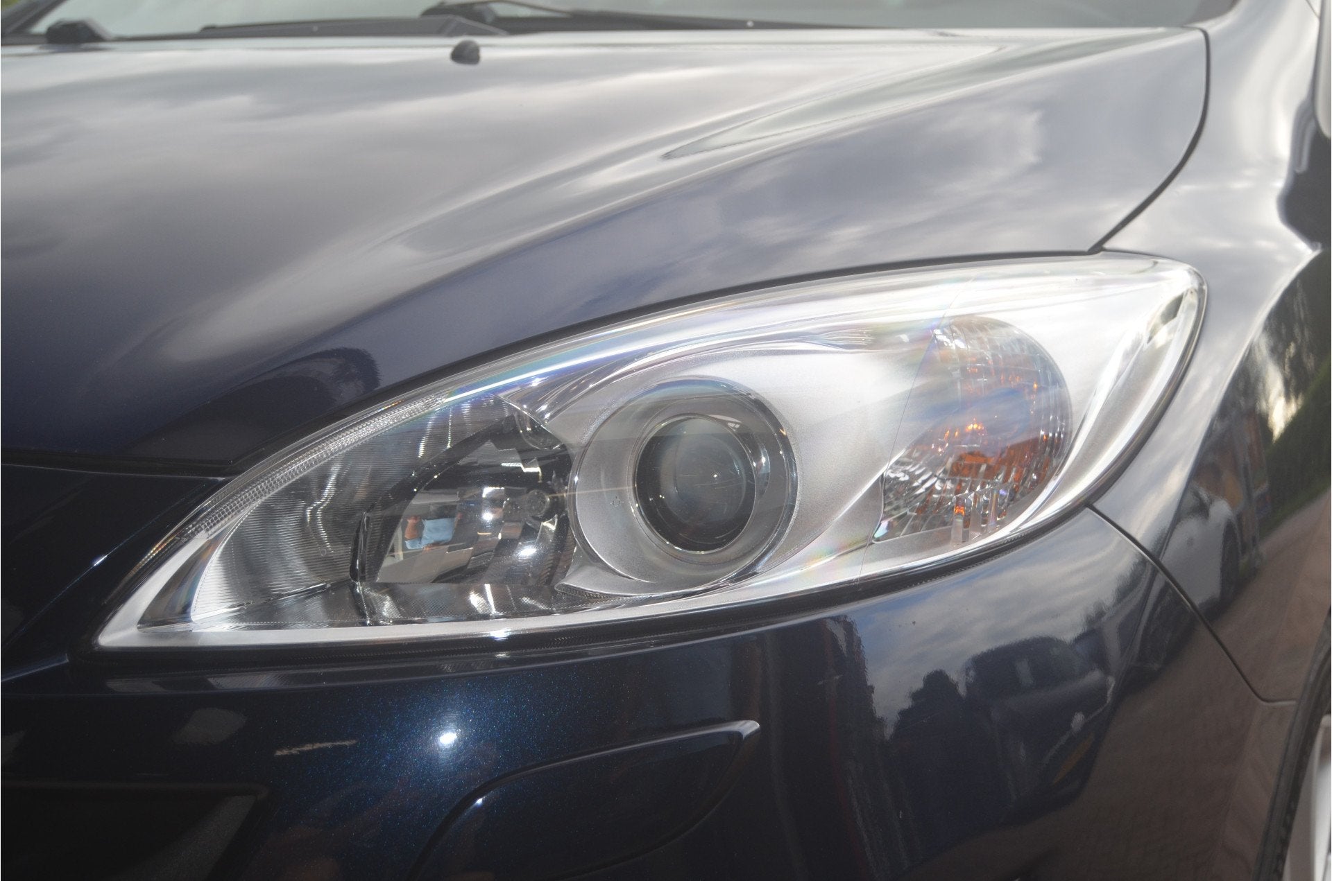 Mazda 5 2.0 Silver Edition 12 mnd. gar. Trekhaak, Xenon, Auto's, Gebruikt, 4 cilinders, Blauw, 7 stoelen