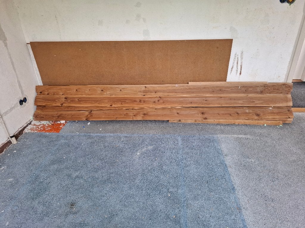 18 houten planken, Doe-het-zelf en Verbouw, Hout en Planken, Ophalen, Gebruikt, Minder dan 25 mm, Eiken
