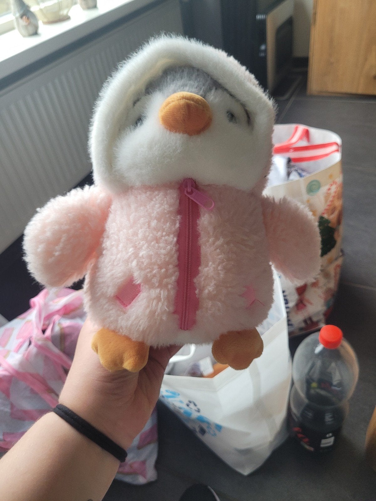 Schattige roze pinguïn knuffel, Pinguïn, Ophalen of Verzenden, Zo goed als nieuw, Roze