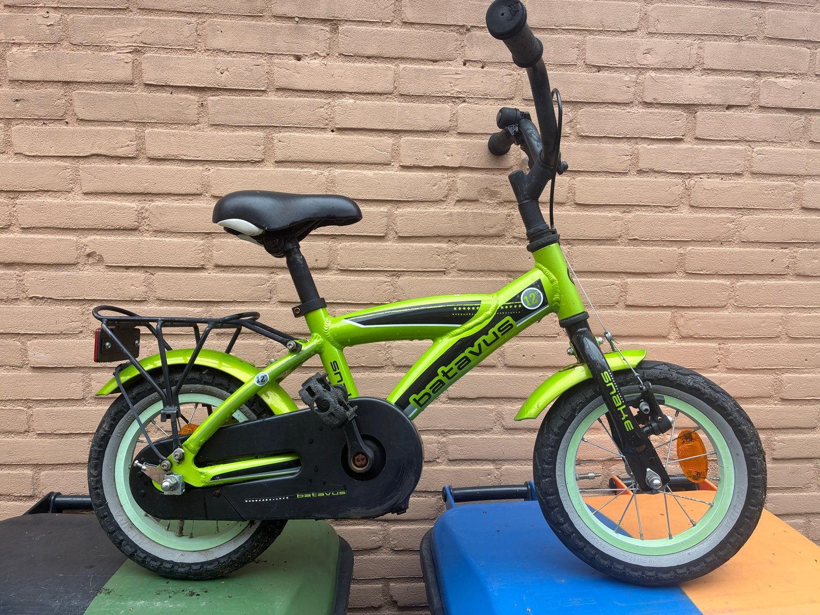 Batavus Shake Kinderfiets - Groen, 12 inch, Ophalen, Gebruikt, Velgrem, Minder dan 16 inch