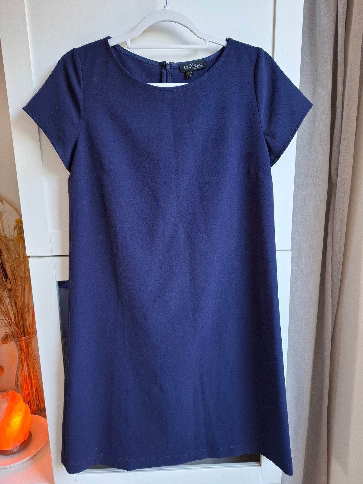 LaDress donkerblauwe A-lijn jurk maat S, Kleding | Dames, Maat 38/40 (M), Blauw, Ophalen of Verzenden, Knielengte