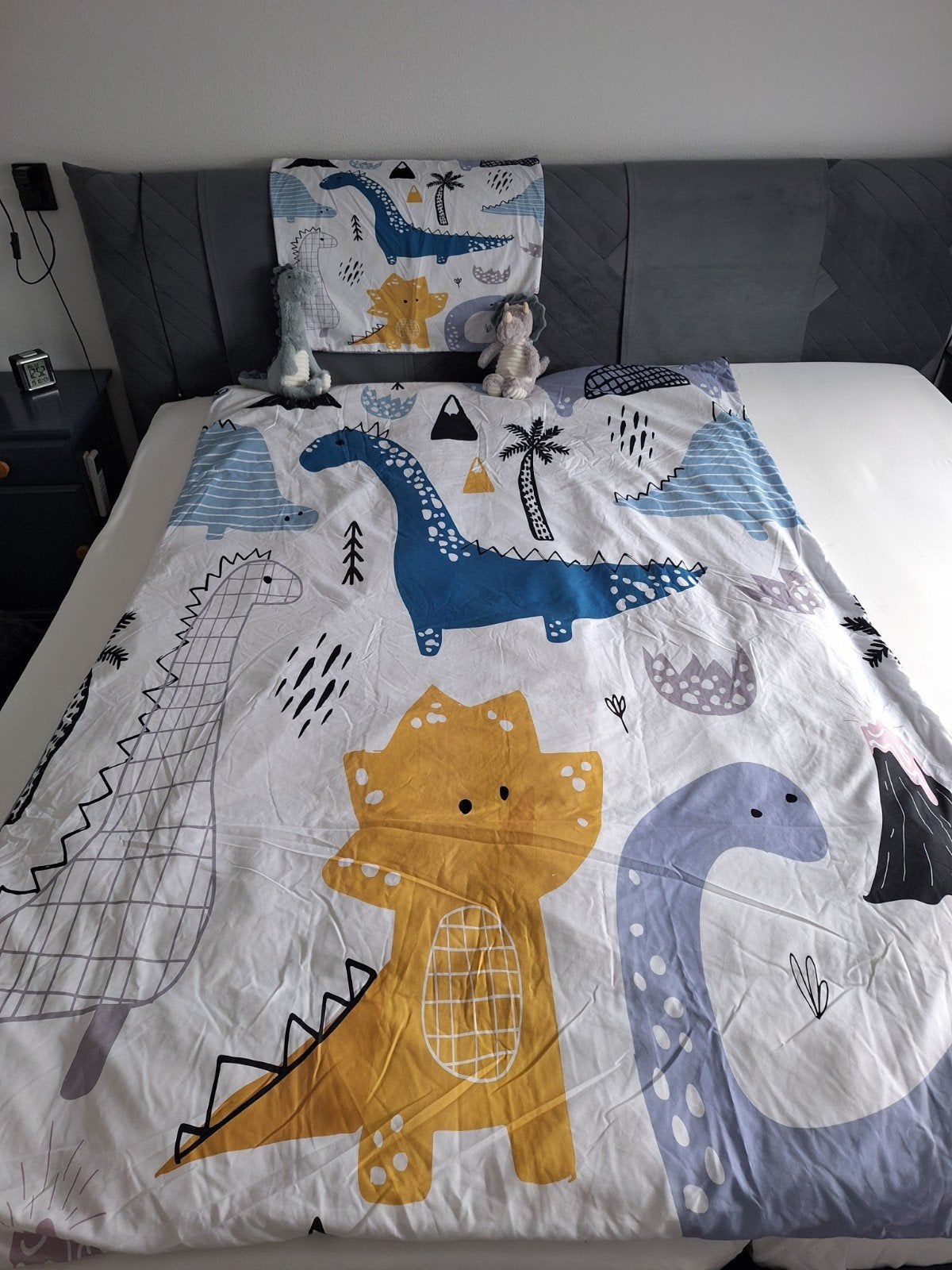 Dino peuterdekbedhoes (éénpersoons) met 2 happy horse dino k, Ophalen of Verzenden, Zo goed als nieuw, Jongetje of Meisje, Dekbedovertrek