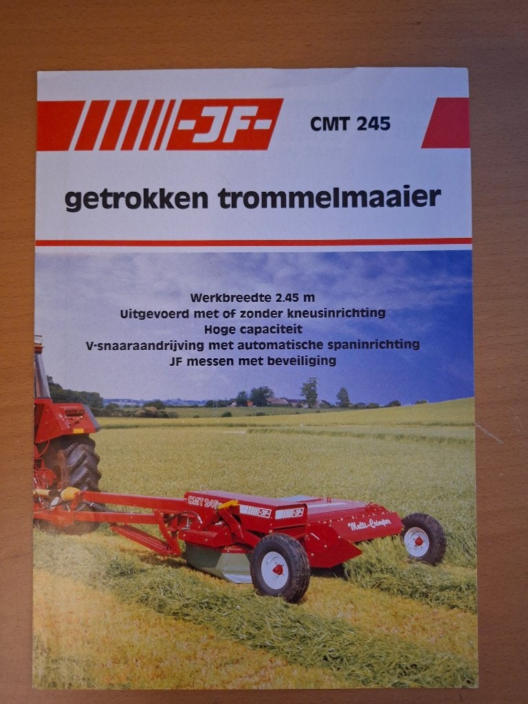 Folder JF CMT 245 Getrokken trommelmaaier, Ophalen of Verzenden, Gelezen, Tractor en Landbouw