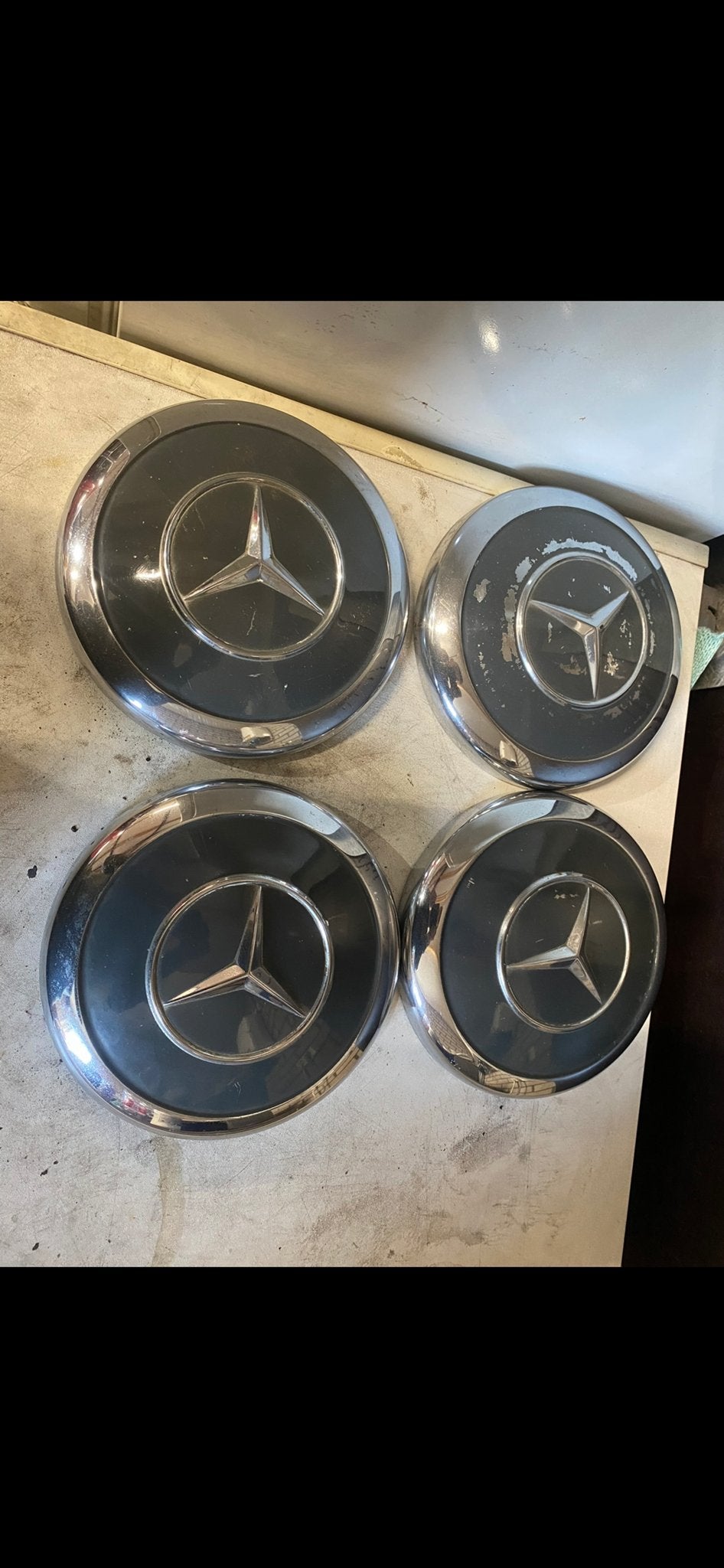Wieldoppen Mercedes Pagode / 190SL - Origineel en Netjes, Auto diversen, Wieldoppen, Ophalen, Gebruikt