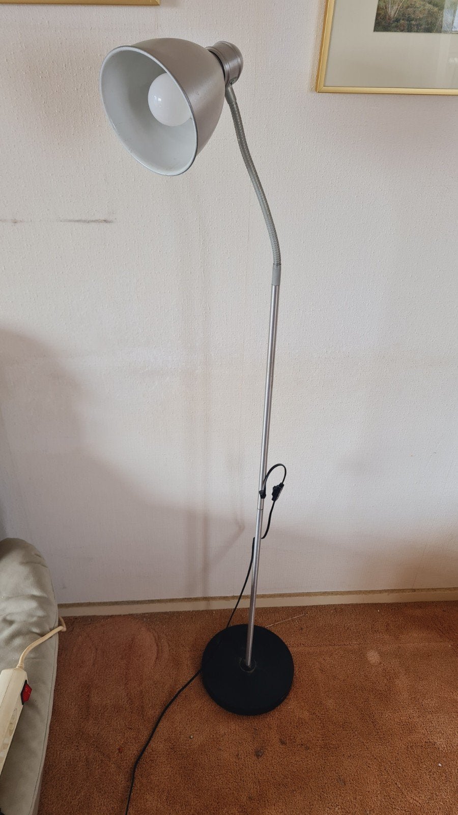 Verstelbare Vloerlamp met Flexibele Arm, Ophalen, Gebruikt, Metaal, Modern