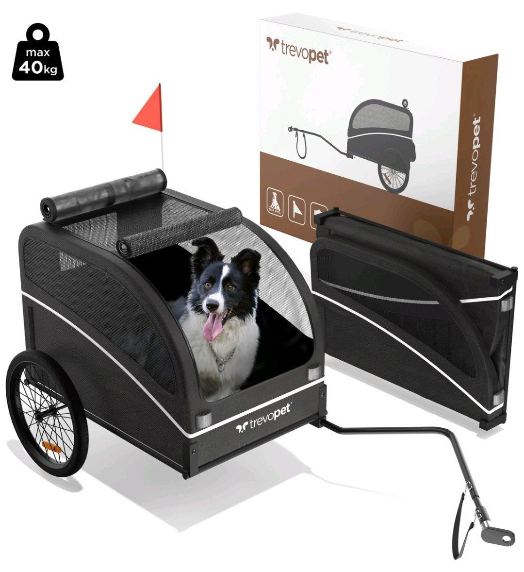 TrevoPet Hondenfietskar (Tot 40 kg)
NIEUW IN DOOS, Opvouwbaar, TrevoPet, Nieuw, 20 tot 40 kg