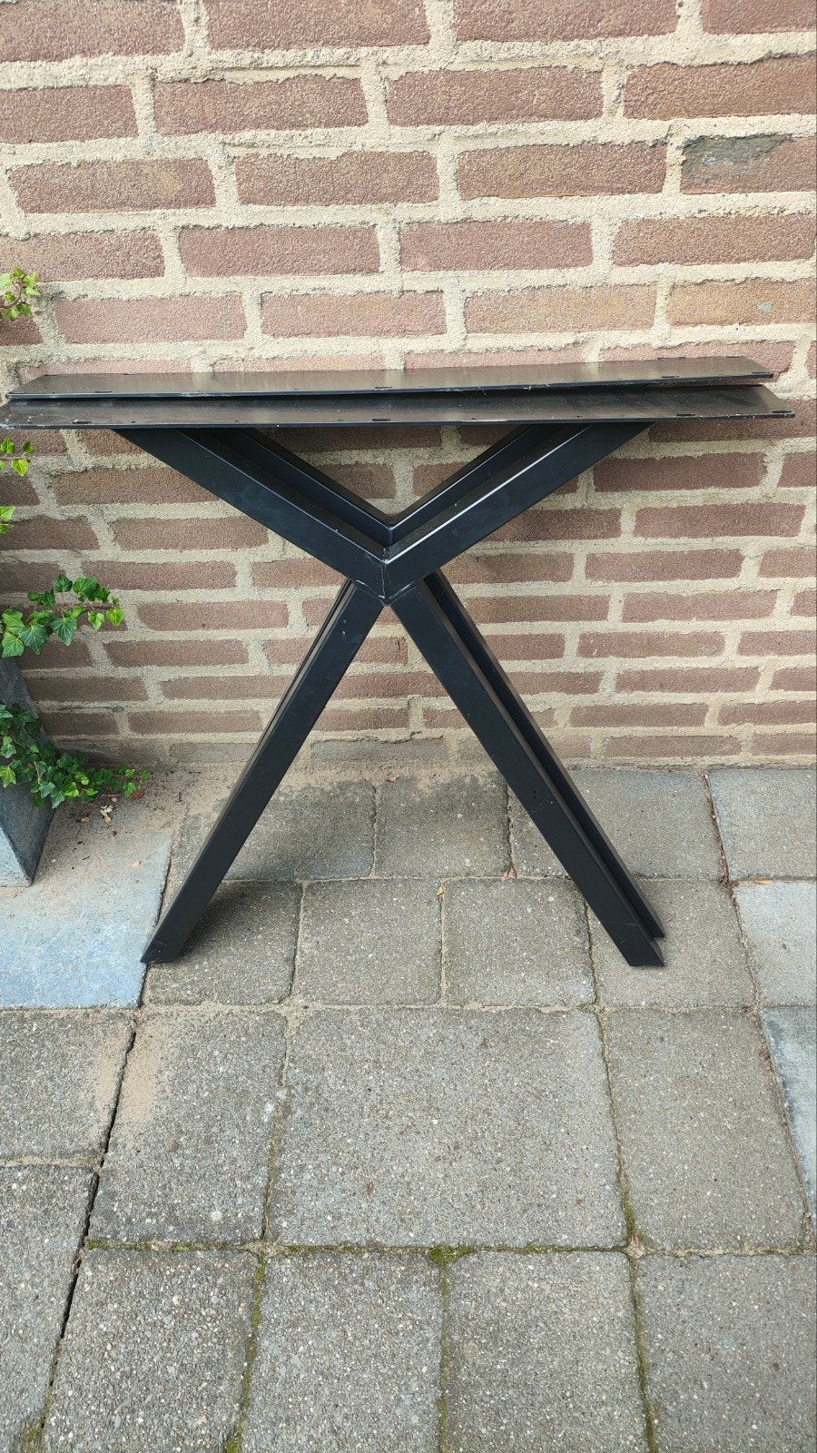 Zwarte metalen  X-poten, Ophalen, Metaal of Aluminium, Zo goed als nieuw, Modern industrieel