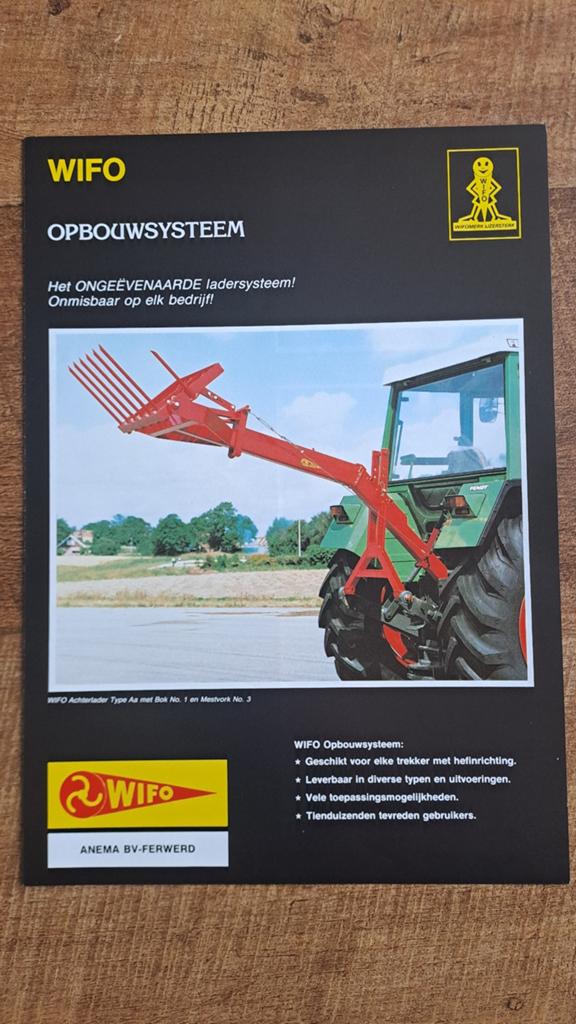 Folder WIFO Achterlader, lader, achterladers tractor trekker, Ophalen of Verzenden, Zo goed als nieuw, Folder
