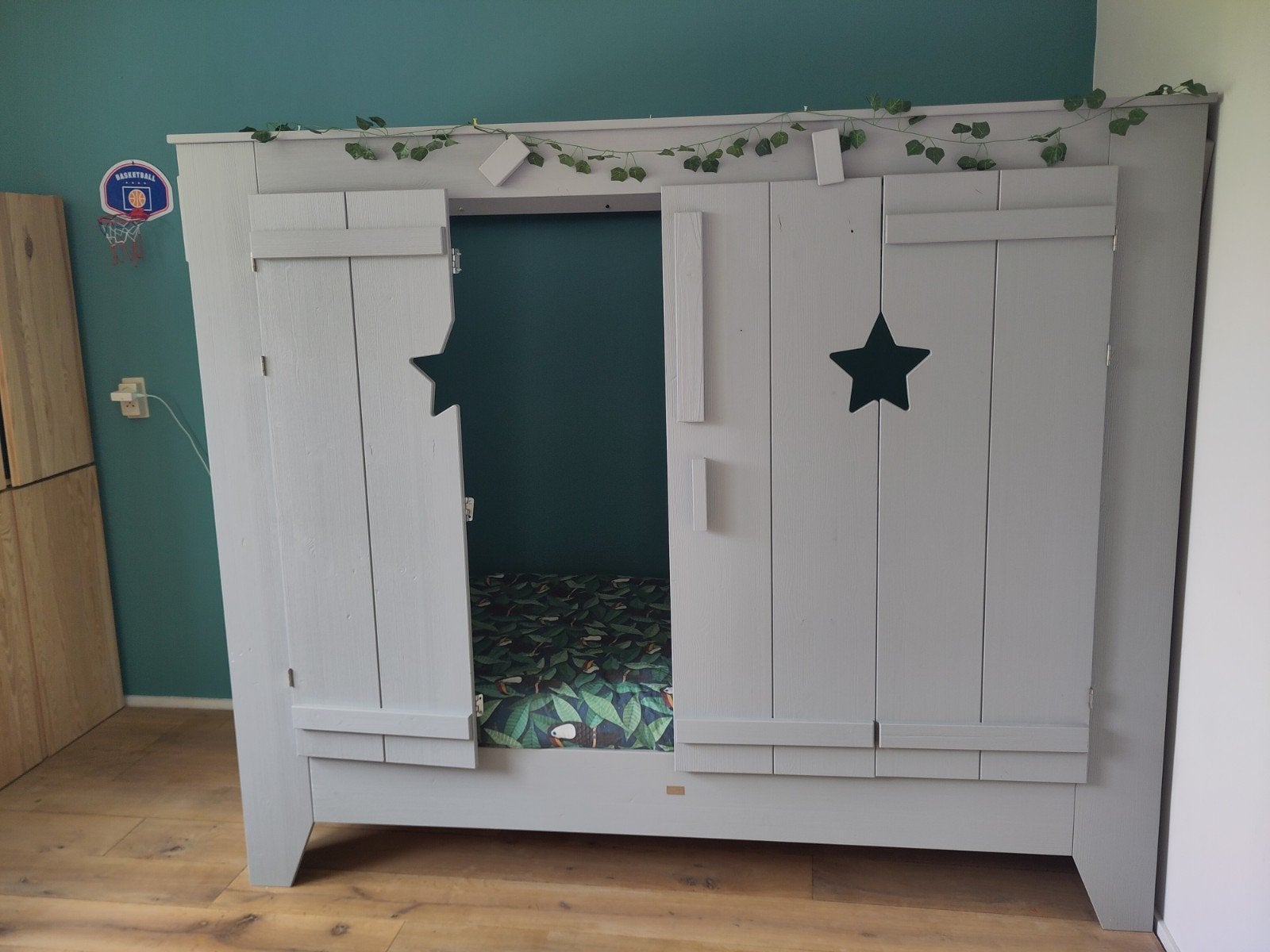 Bedstee van merk Stoer met matras 90x200, Ophalen, 85 tot 100 cm, Gebruikt, Matras