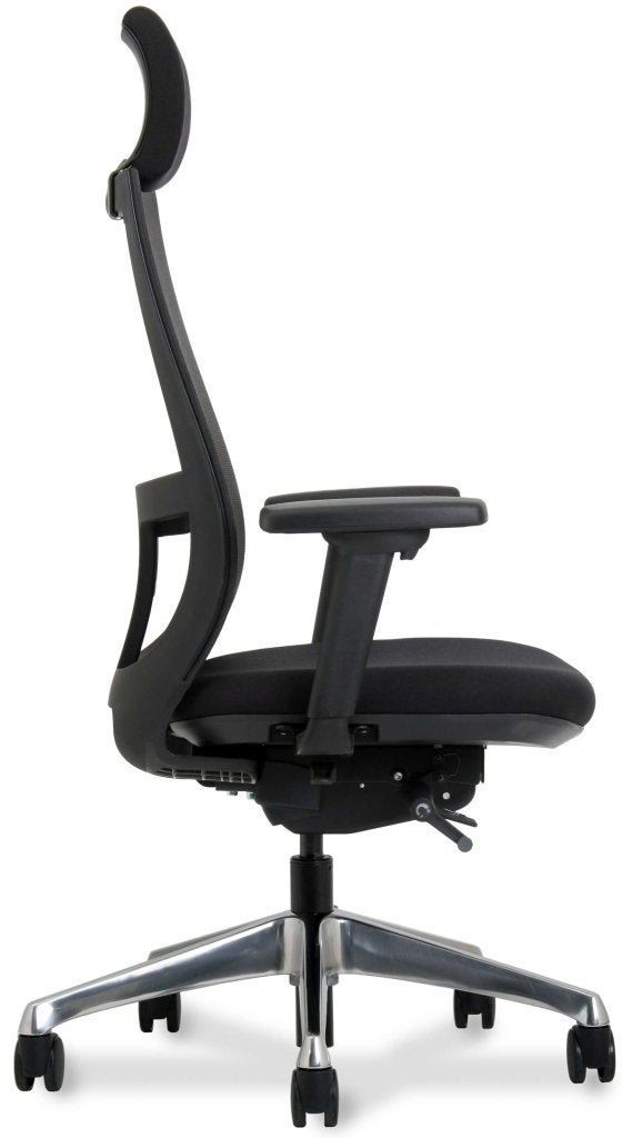 Ergo office premium bureaustoel netweave met hoofdsteun, VST, Zwart, Nieuw, Ophalen of Verzenden