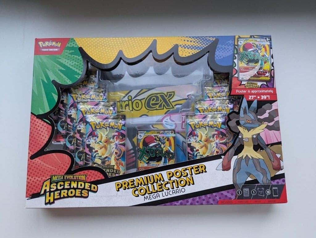 Ascended Heroes Premium Poster Collection Mega Lucario, Ophalen of Verzenden, Nieuw, Overige typen, Foil