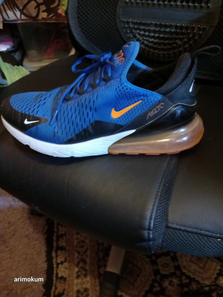 Nike Air Max 270 -  maat 43 Blauw/Zwart/Oranje, Kleding | Heren, Schoenen, Blauw, Nike, Ophalen of Verzenden, Sneakers of Gympen